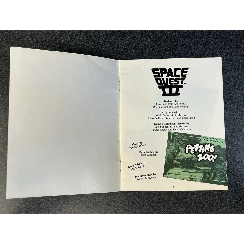 Space Quest III by Sierra Online The Manual Only 1989